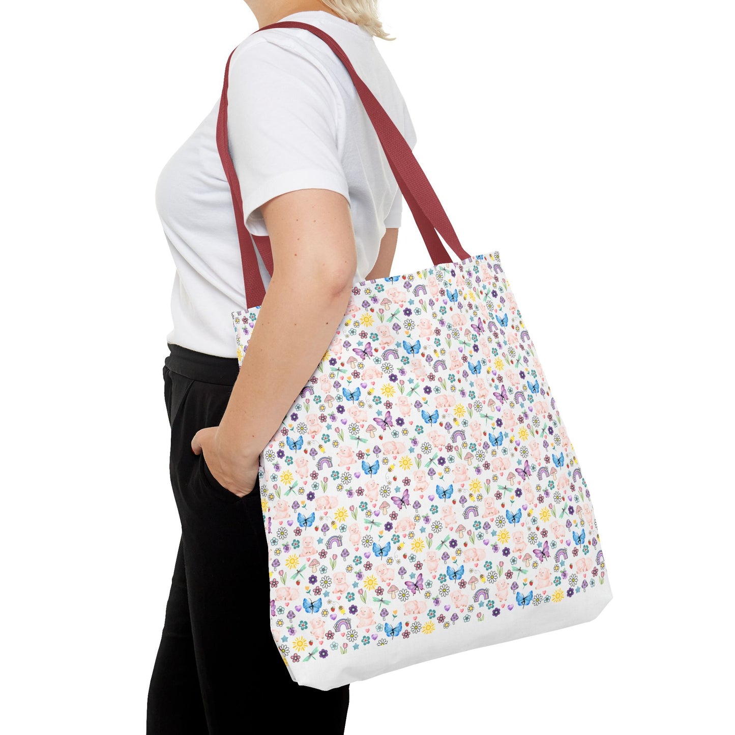 Cute Floral Pig Tote Bag - Don't Burn the Day