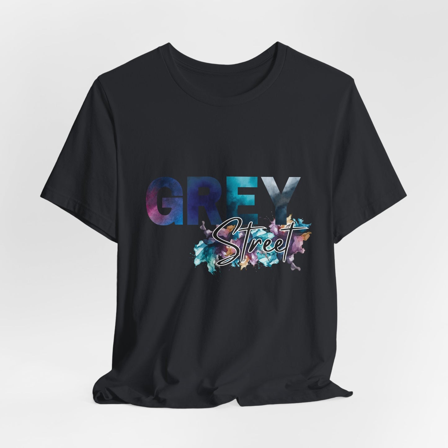 Grey Street Unisex Soft Jersey Tee -Vibrant Muted Colors captivates the vibe of Grey Street