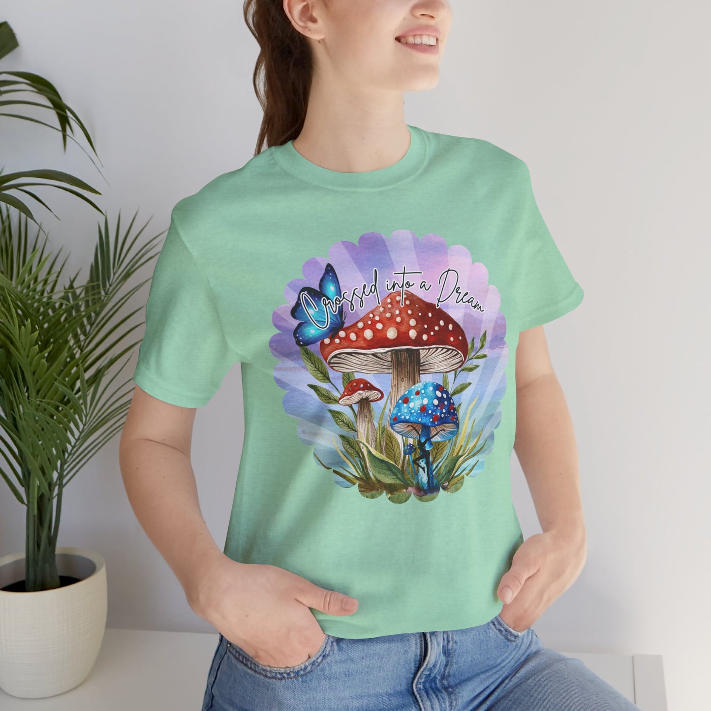 "Crossed into a Dream" Scallop Unisex Jersey Tee - Colorful Nature-Inspired Design