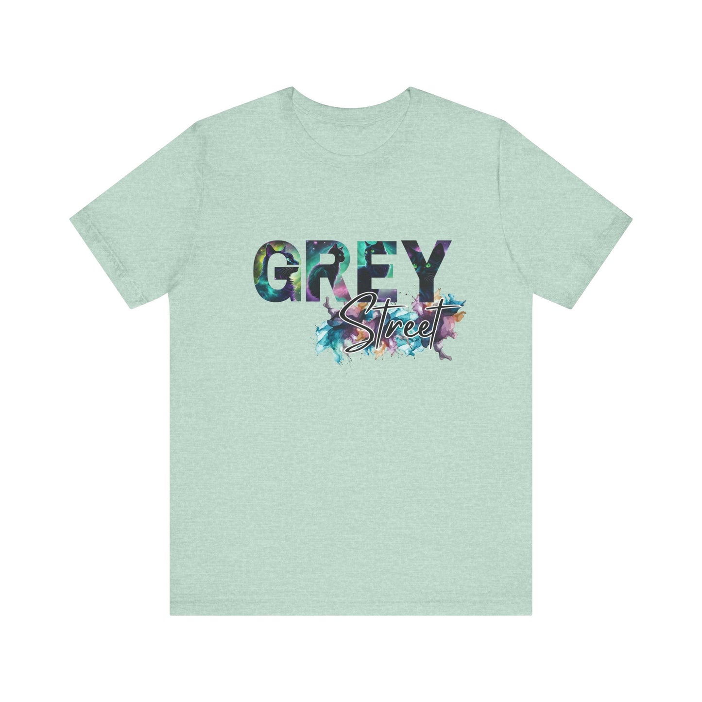 Grey Street Black Cat Unisex Jersey Tee - Stylish & Vibrant Fashion Statement
