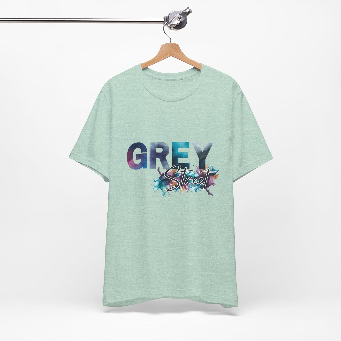 Grey Street Unisex Soft Jersey Tee -Vibrant Muted Colors captivates the vibe of Grey Street