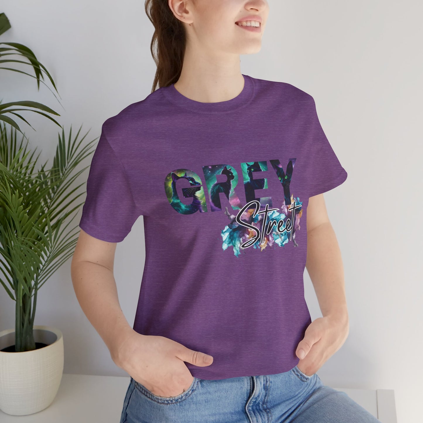 Grey Street Black Cat Unisex Jersey Tee - Stylish & Vibrant Fashion Statement