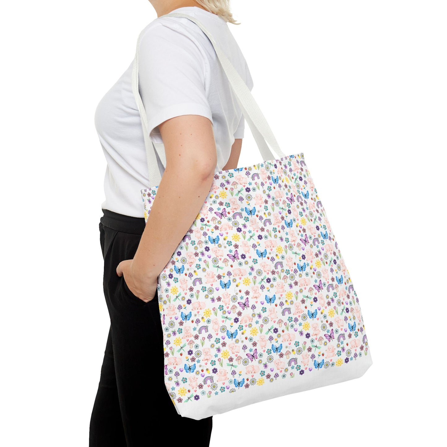 Cute Floral Pig Tote Bag - Don't Burn the Day