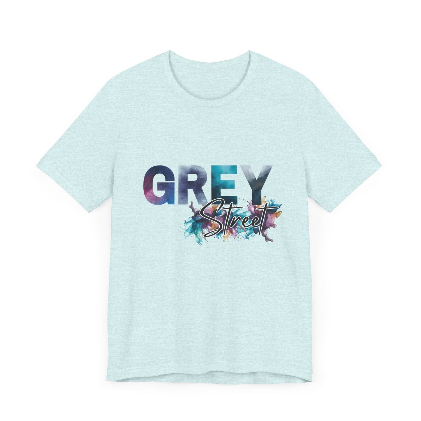 Grey Street Unisex Soft Jersey Tee -Vibrant Muted Colors captivates the vibe of Grey Street