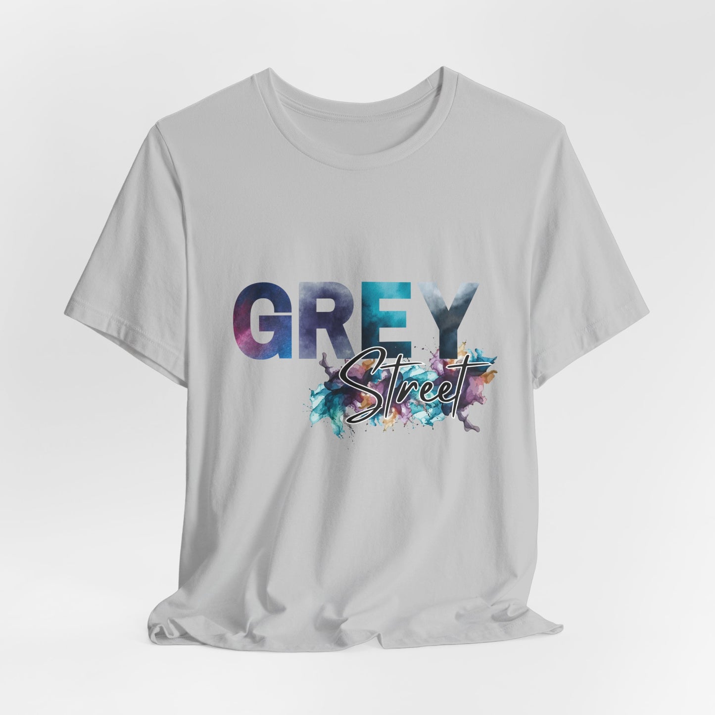 Grey Street Unisex Soft Jersey Tee -Vibrant Muted Colors captivates the vibe of Grey Street