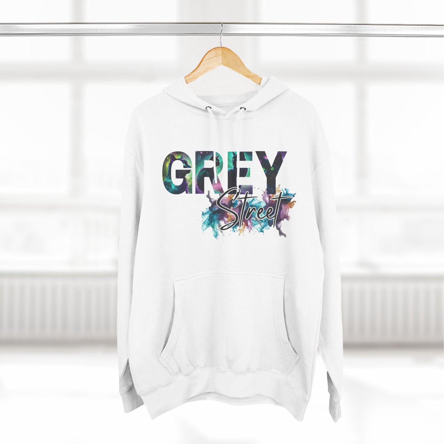 Grey Street Black Cat Comfort 3-Panel soft touch Fleece Hoodie - Everyday Comfort