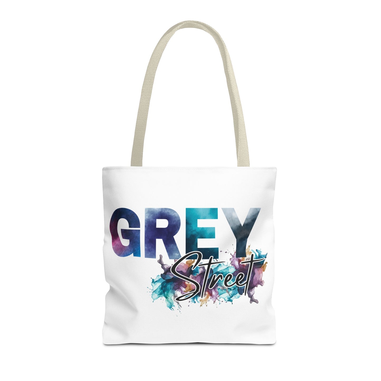 Vibrant "Grey Street" White Tote Bag - Stylish & Functional for Everyday Use
