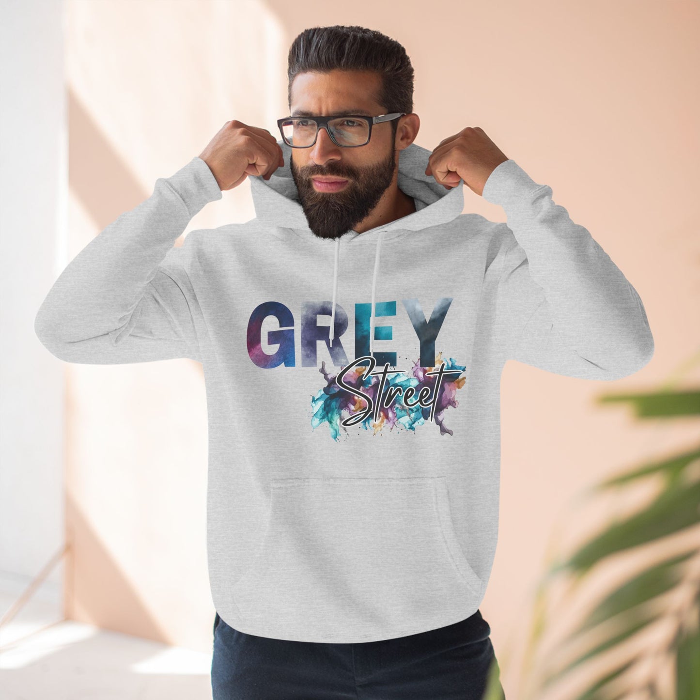 Grey Street Three-Panel soft touch Fleece Hoodie (Lane Seven)