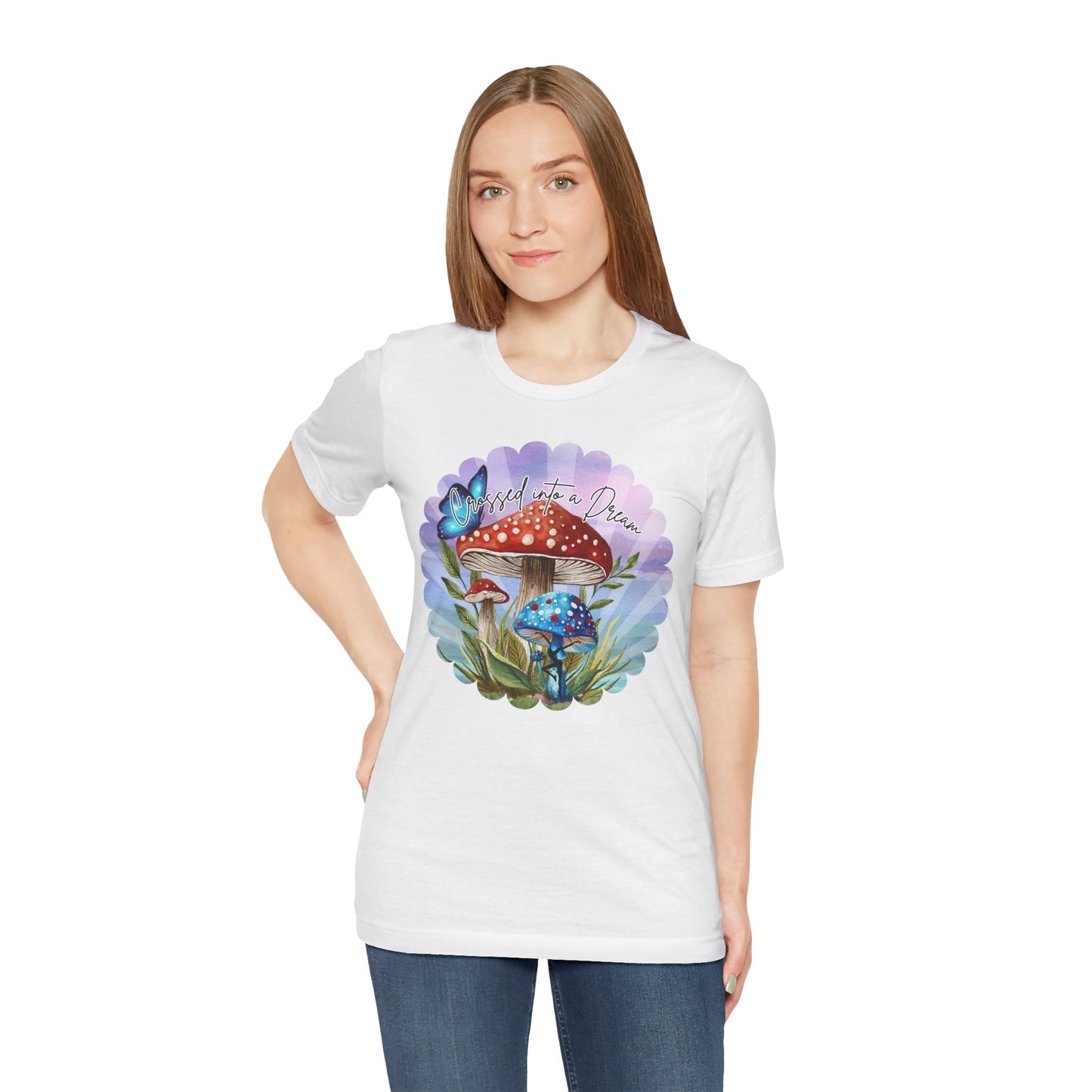 "Crossed into a Dream" Scallop Unisex Jersey Tee - Colorful Nature-Inspired Design