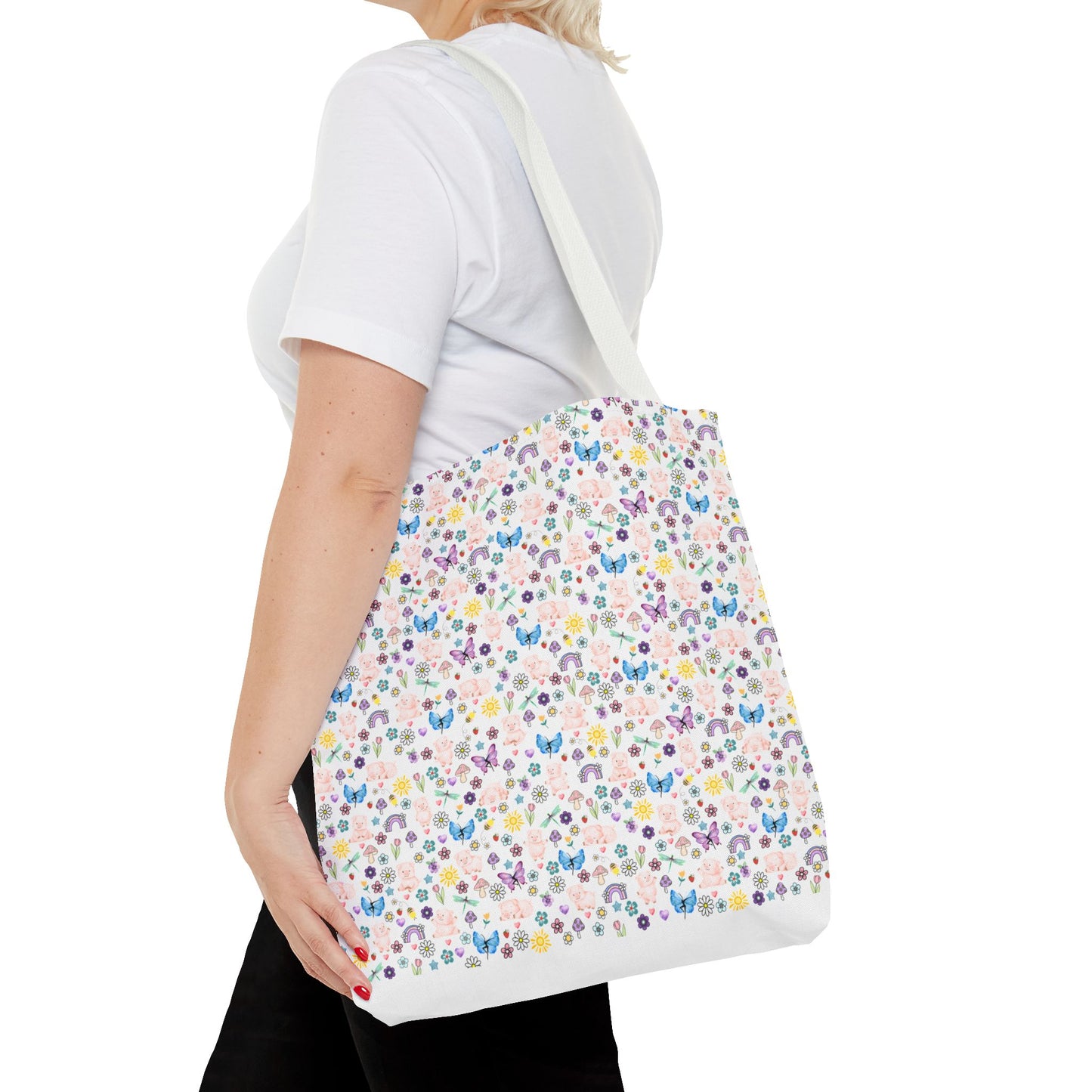 Cute Floral Pig Tote Bag - Don't Burn the Day