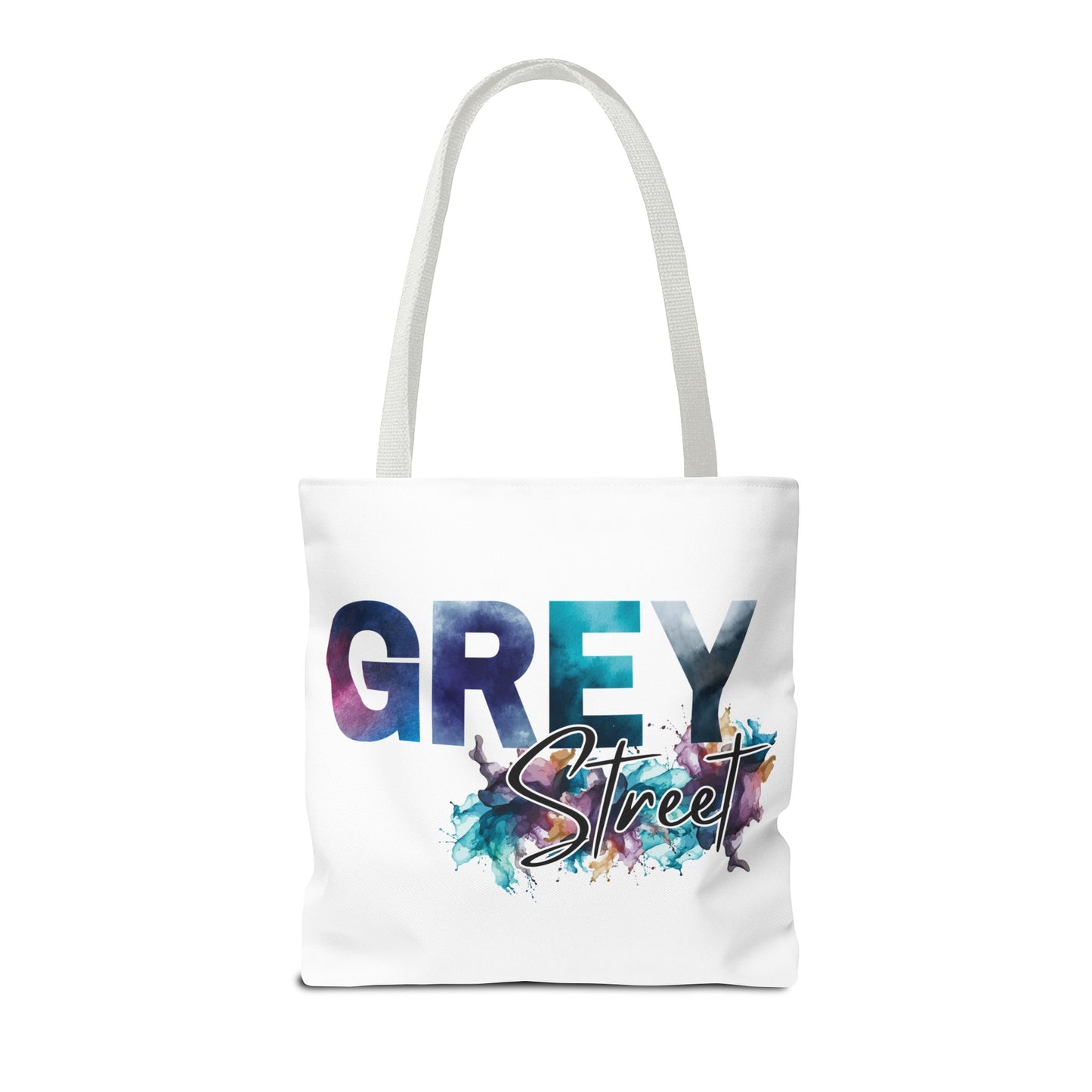 Vibrant "Grey Street" White Tote Bag - Stylish & Functional for Everyday Use