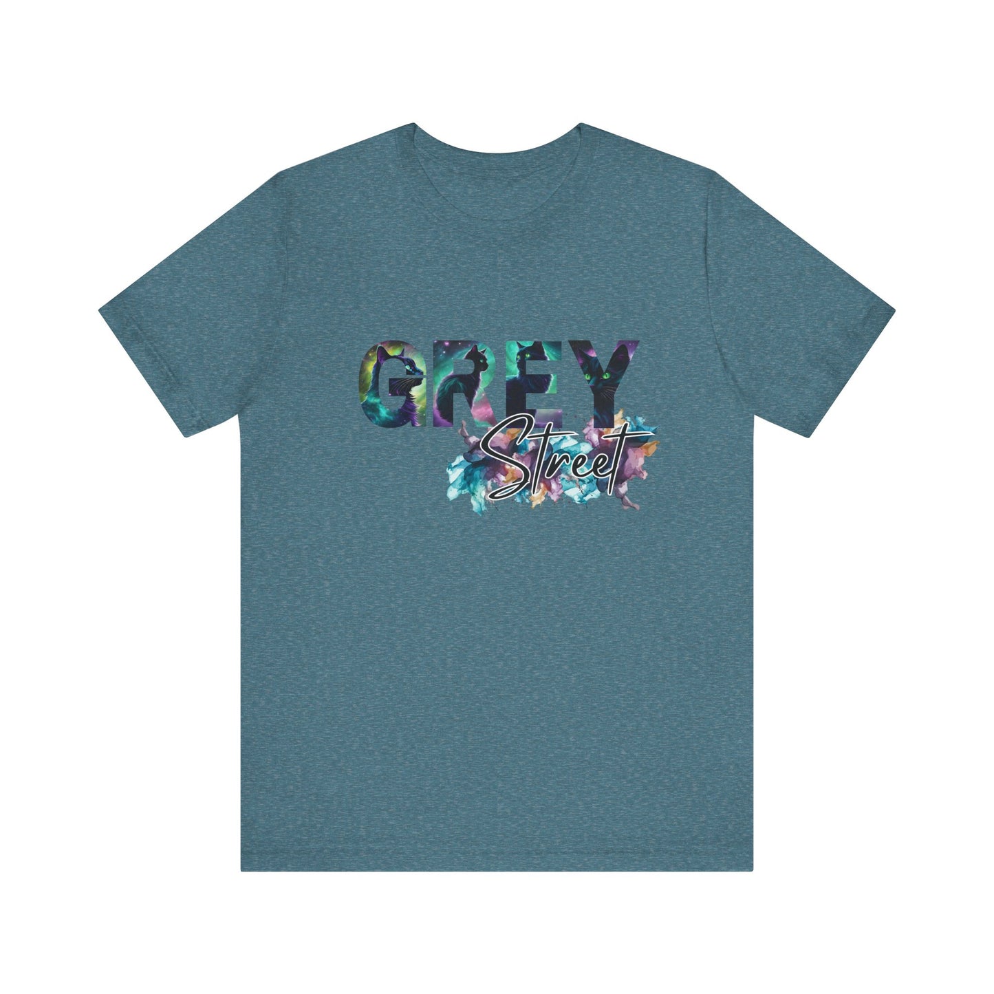 Grey Street Black Cat Unisex Jersey Tee - Stylish & Vibrant Fashion Statement