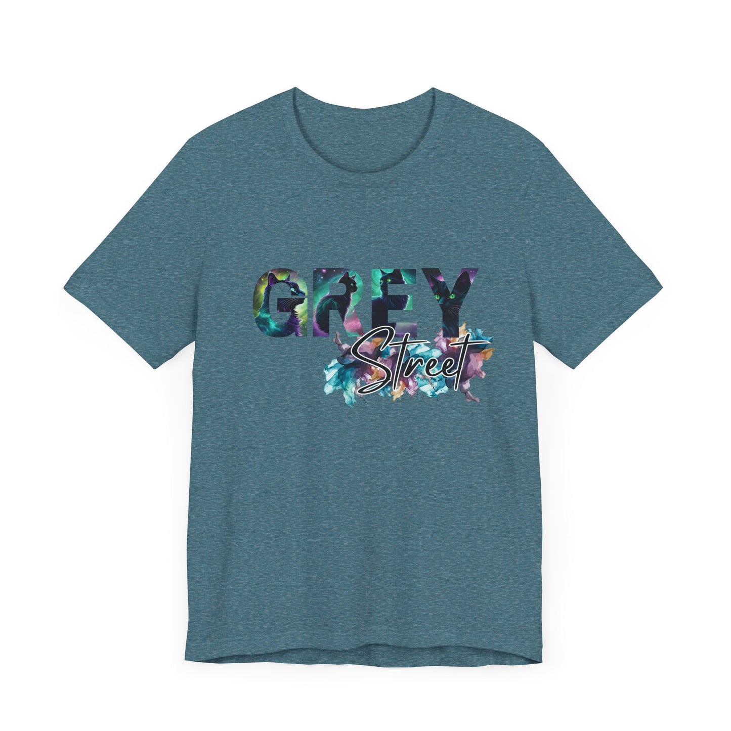 Grey Street Black Cat Unisex Jersey Tee - Stylish & Vibrant Fashion Statement
