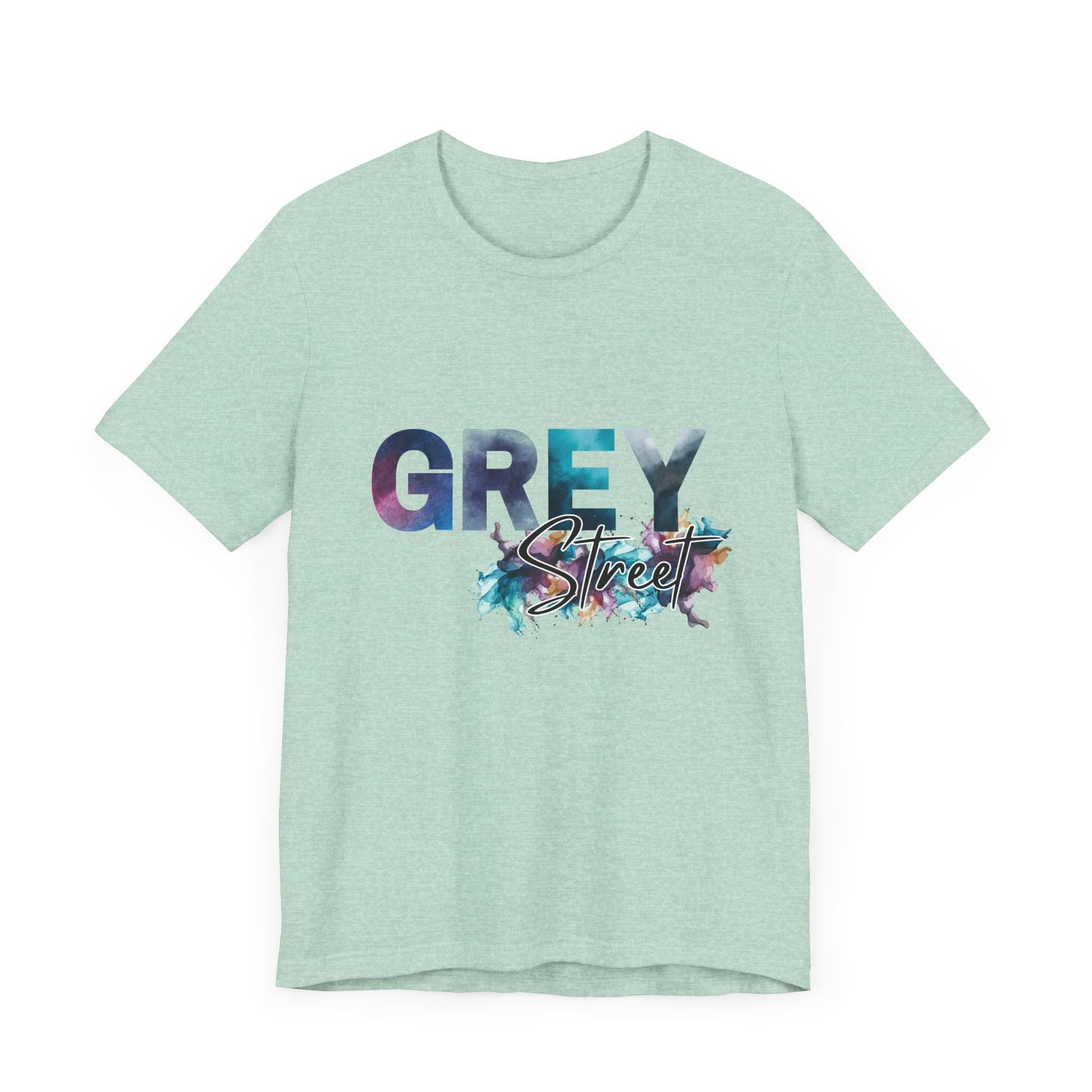 Grey Street Unisex Soft Jersey Tee -Vibrant Muted Colors captivates the vibe of Grey Street