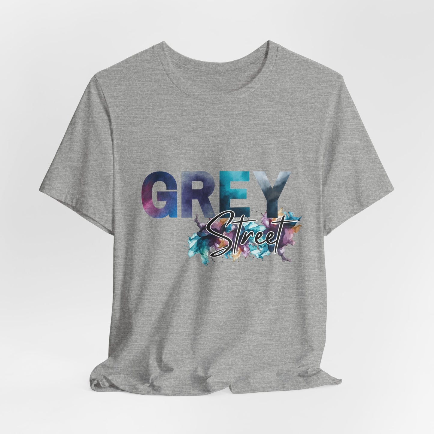 Grey Street Unisex Soft Jersey Tee -Vibrant Muted Colors captivates the vibe of Grey Street