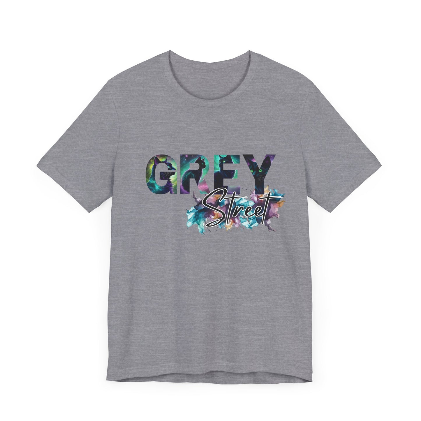 Grey Street Black Cat Unisex Jersey Tee - Stylish & Vibrant Fashion Statement