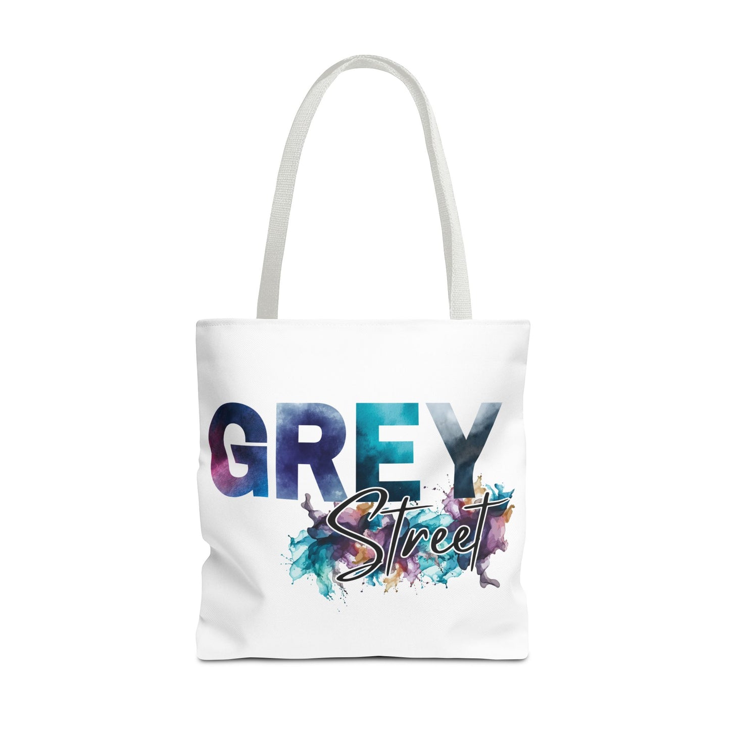 Vibrant "Grey Street" White Tote Bag - Stylish & Functional for Everyday Use