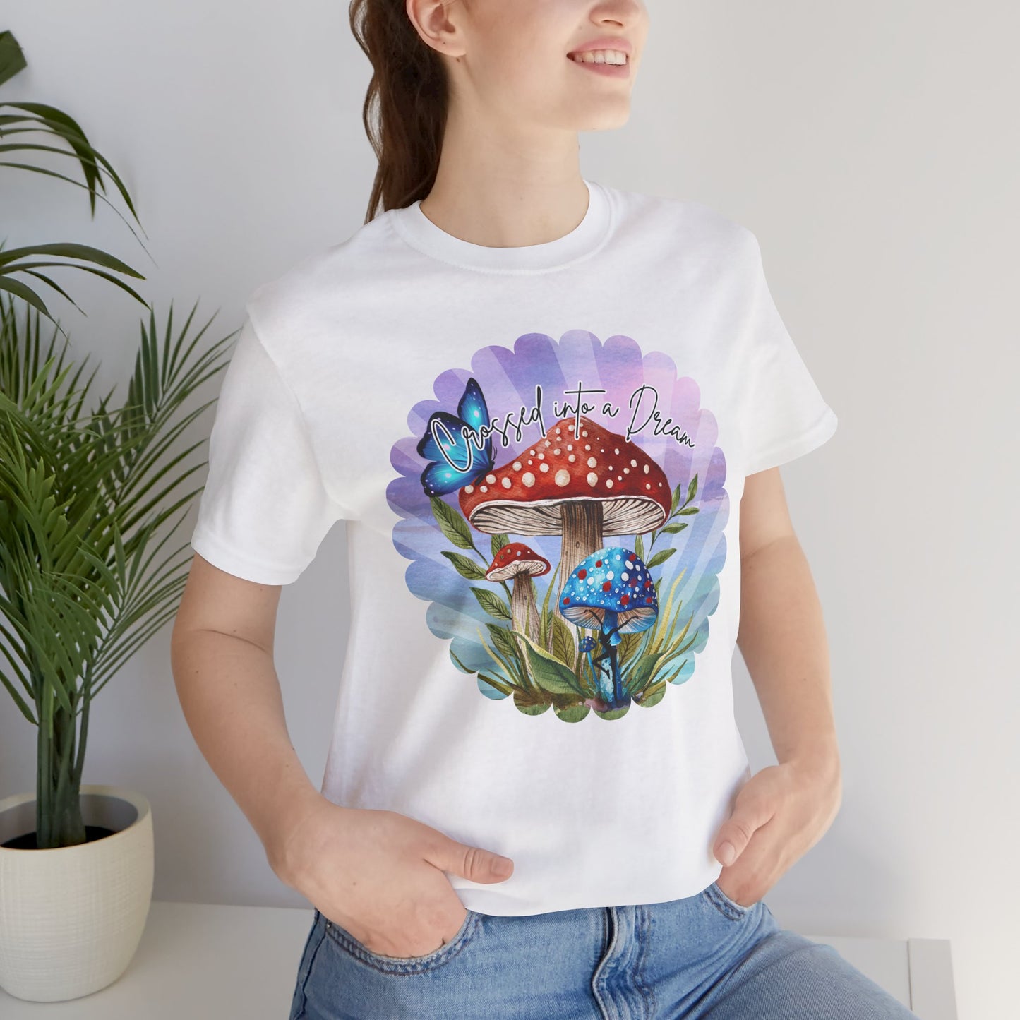 "Crossed into a Dream" Scallop Unisex Jersey Tee - Colorful Nature-Inspired Design