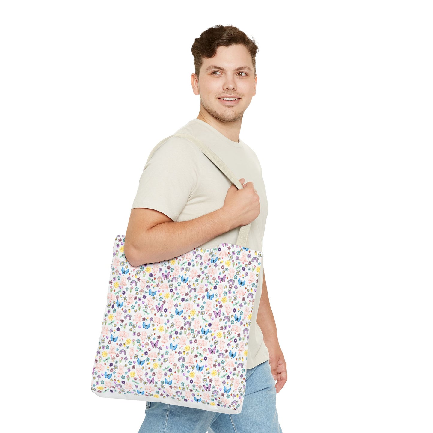 Cute Floral Pig Tote Bag - Don't Burn the Day