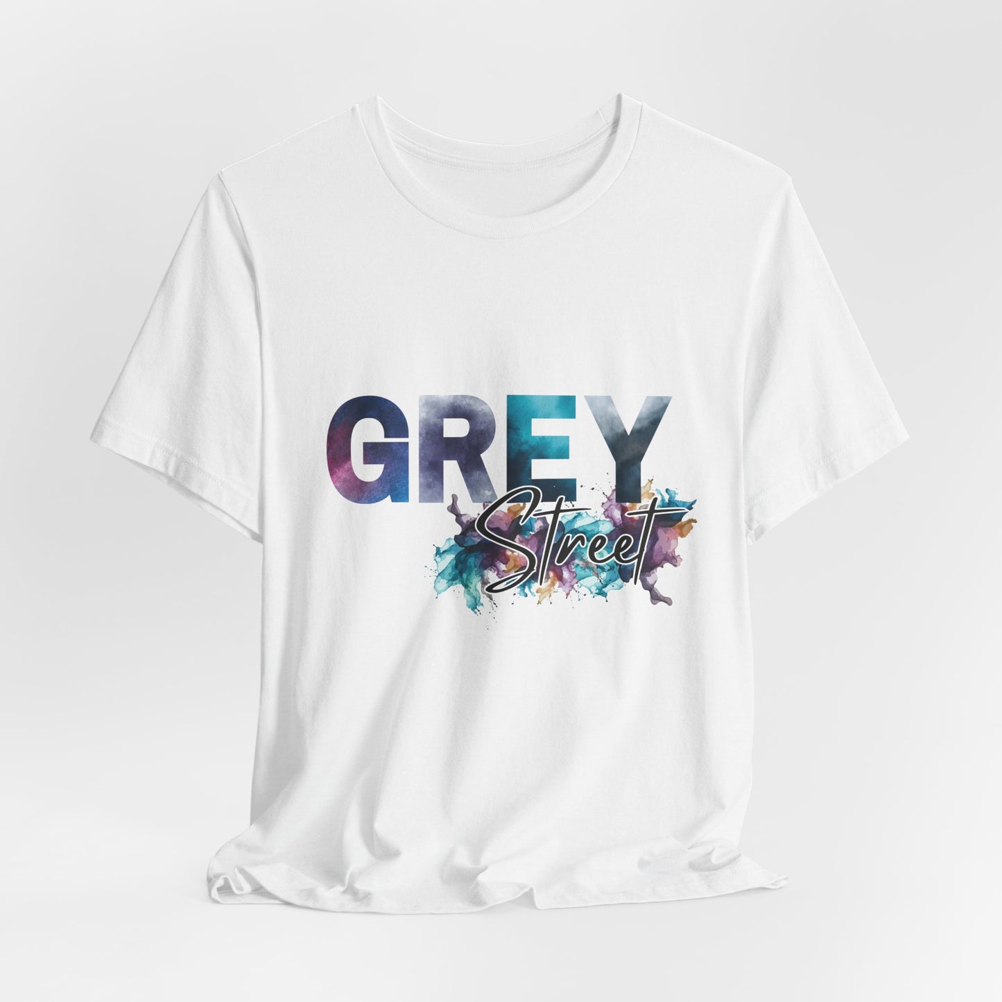 Grey Street Unisex Soft Jersey Tee -Vibrant Muted Colors captivates the vibe of Grey Street