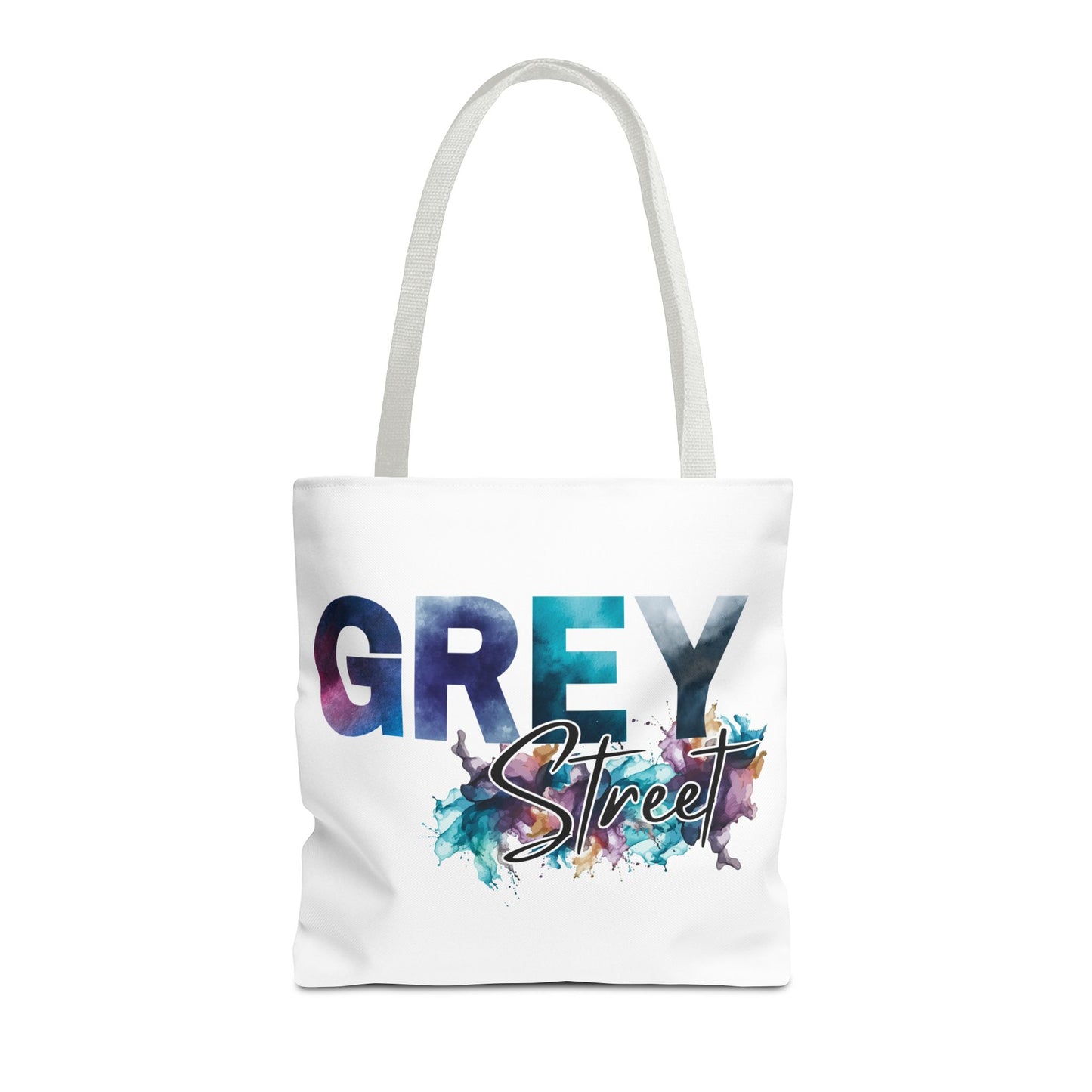 Vibrant "Grey Street" White Tote Bag - Stylish & Functional for Everyday Use