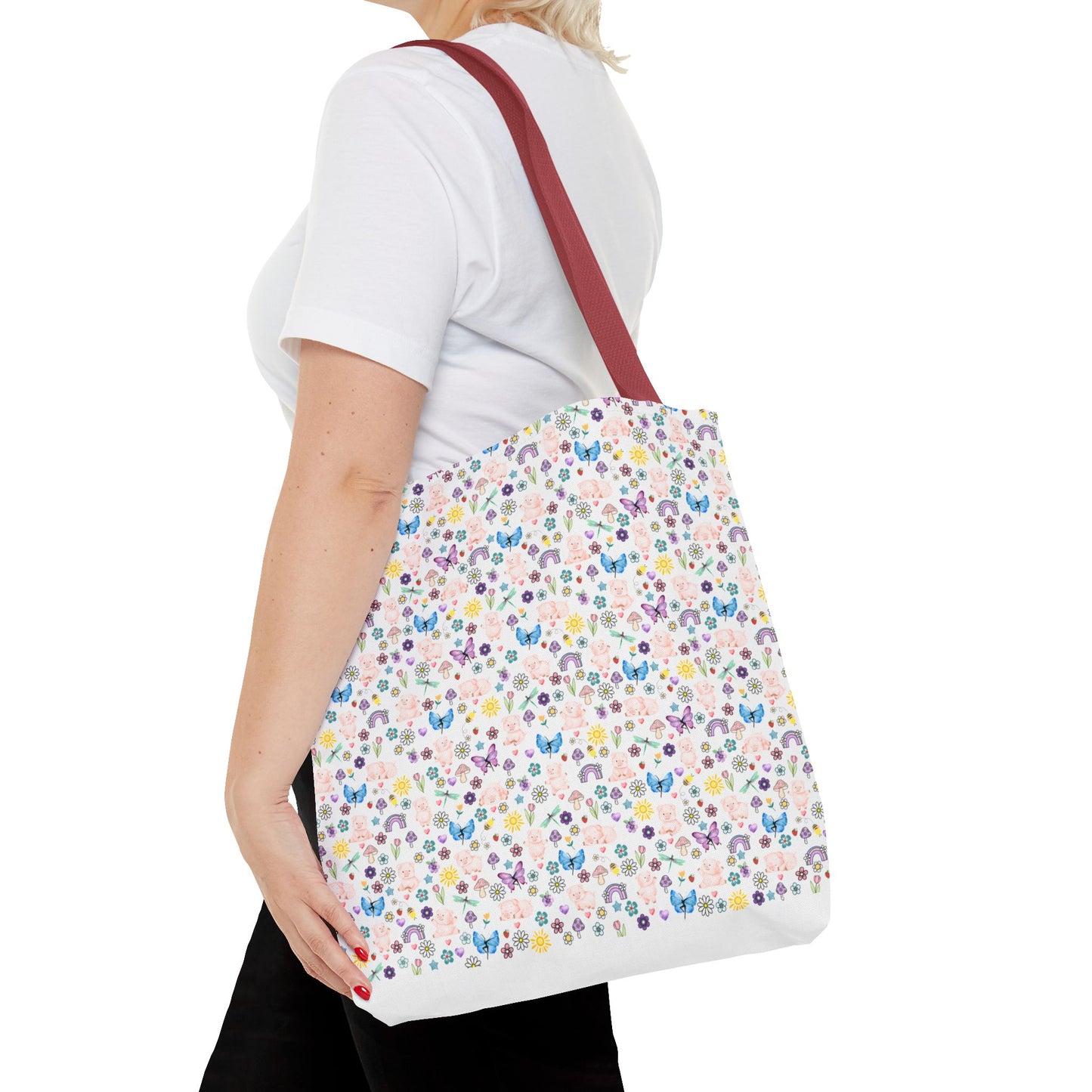 Cute Floral Pig Tote Bag - Don't Burn the Day