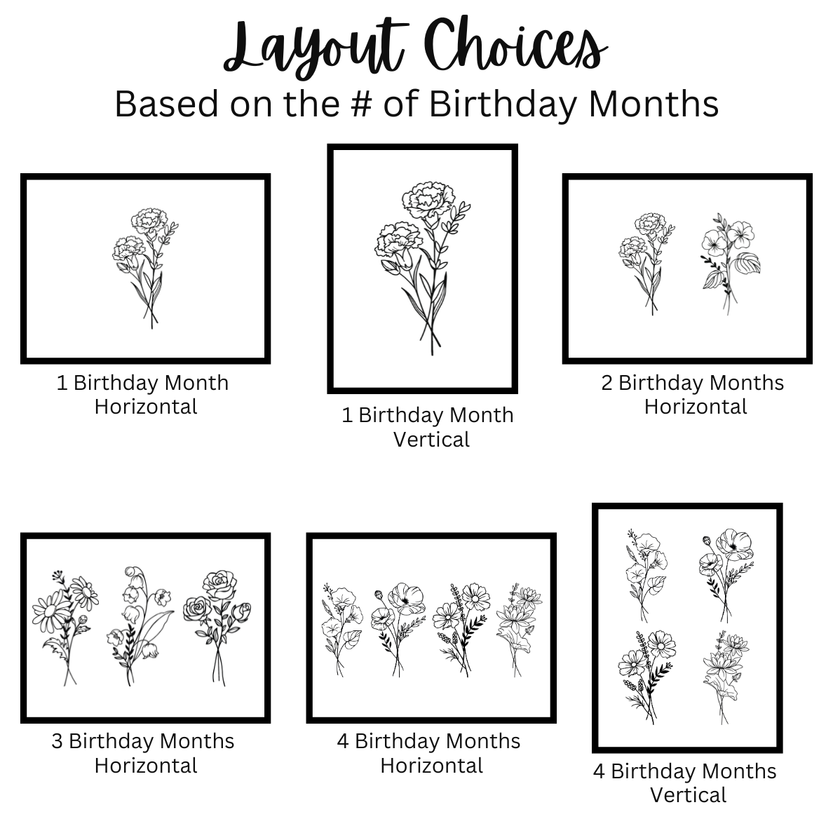 Birth Month Flower Wall Art and Shelf Decor