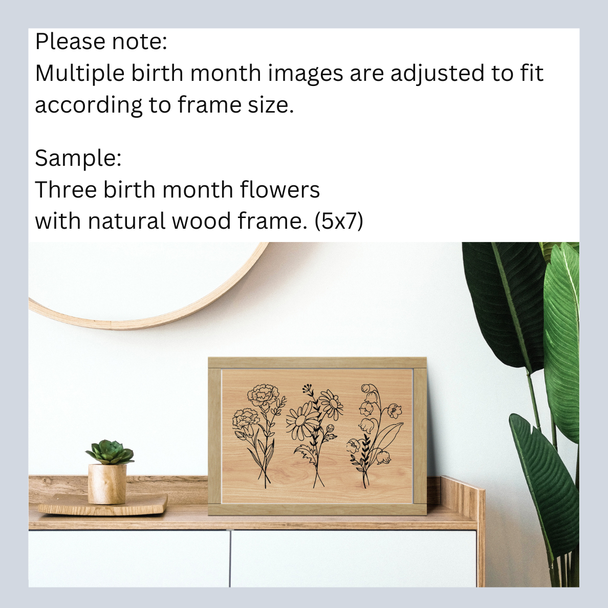 Birth Month Flower Wall Art and Shelf Decor