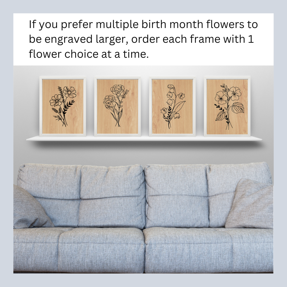Birth Month Flower Wall Art and Shelf Decor