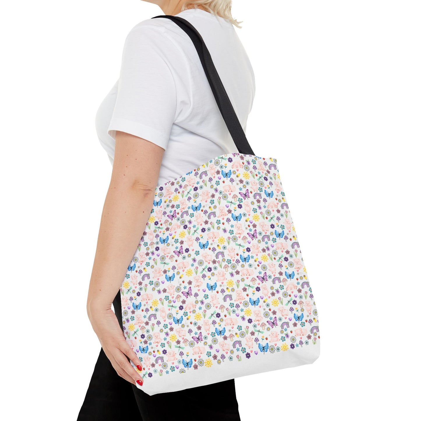 Cute Floral Pig Tote Bag - Don't Burn the Day