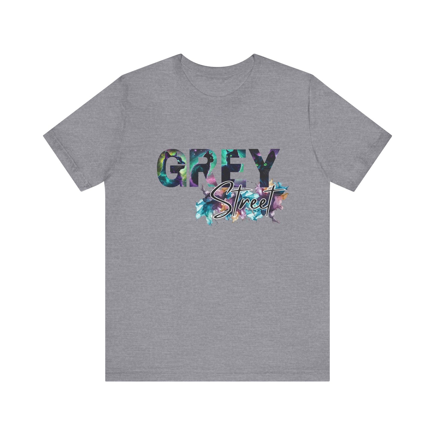 Grey Street Black Cat Unisex Jersey Tee - Stylish & Vibrant Fashion Statement