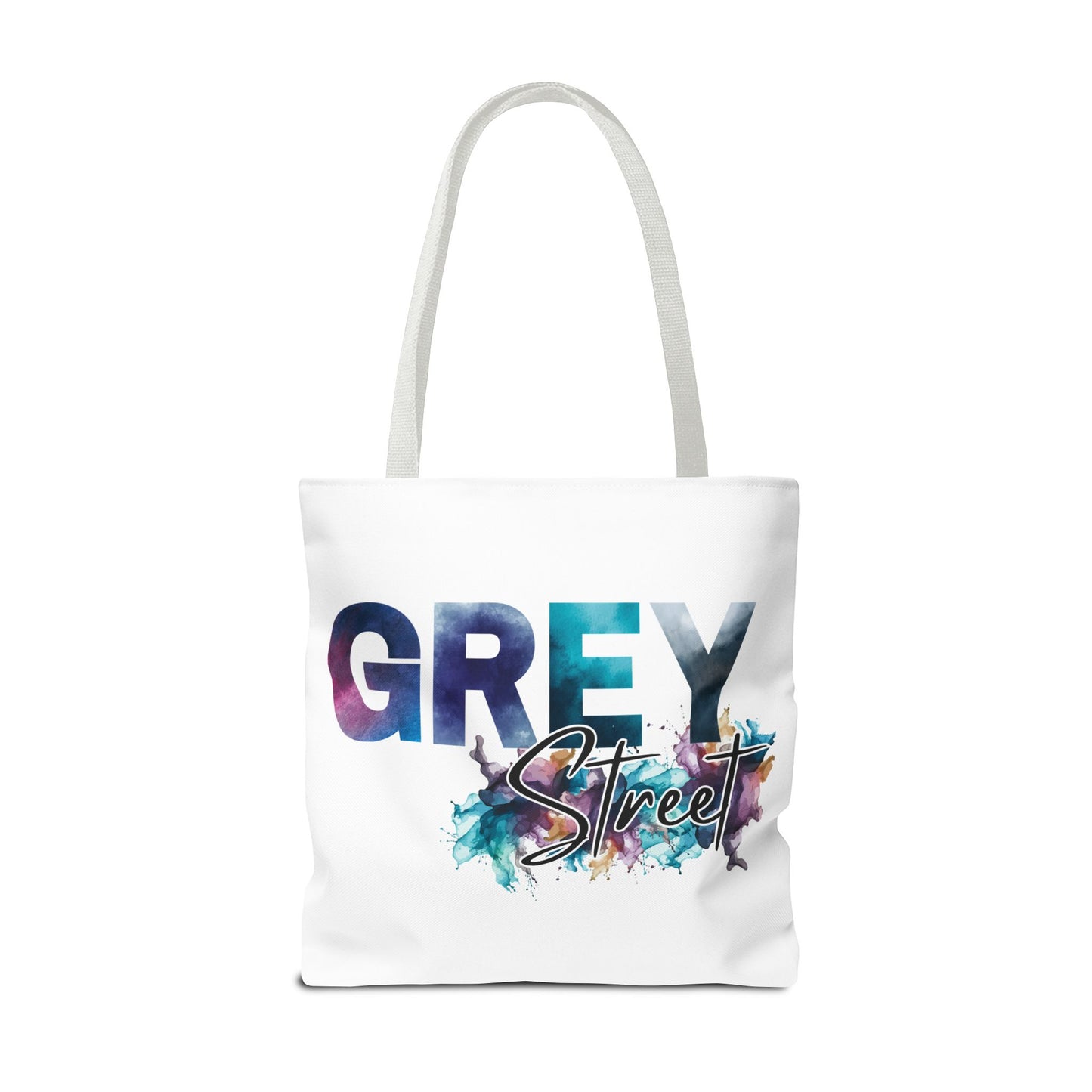 Vibrant "Grey Street" White Tote Bag - Stylish & Functional for Everyday Use