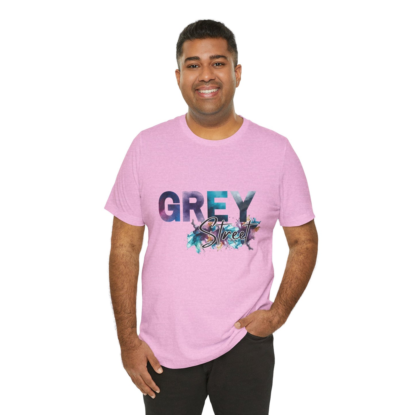 Grey Street Unisex Soft Jersey Tee -Vibrant Muted Colors captivates the vibe of Grey Street