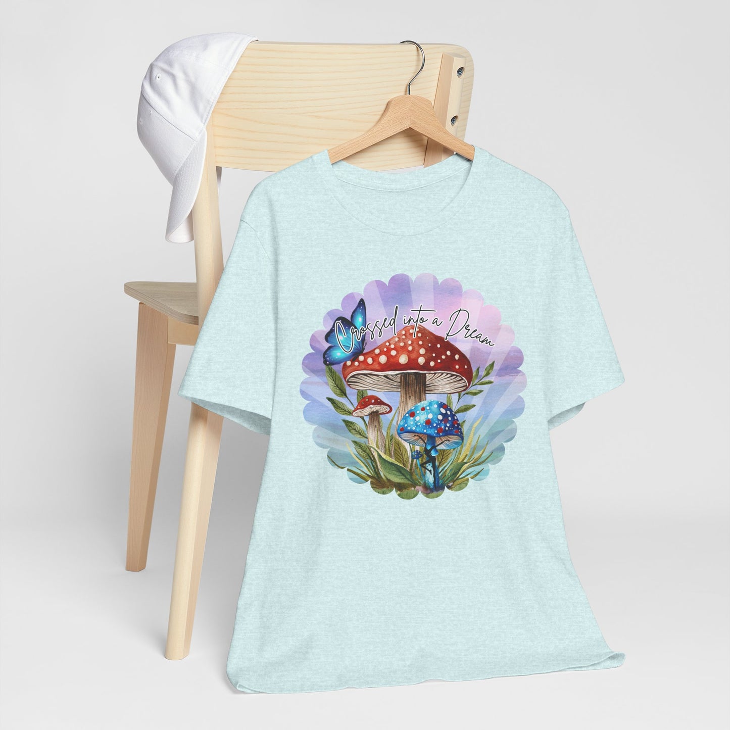 "Crossed into a Dream" Scallop Unisex Jersey Tee - Colorful Nature-Inspired Design