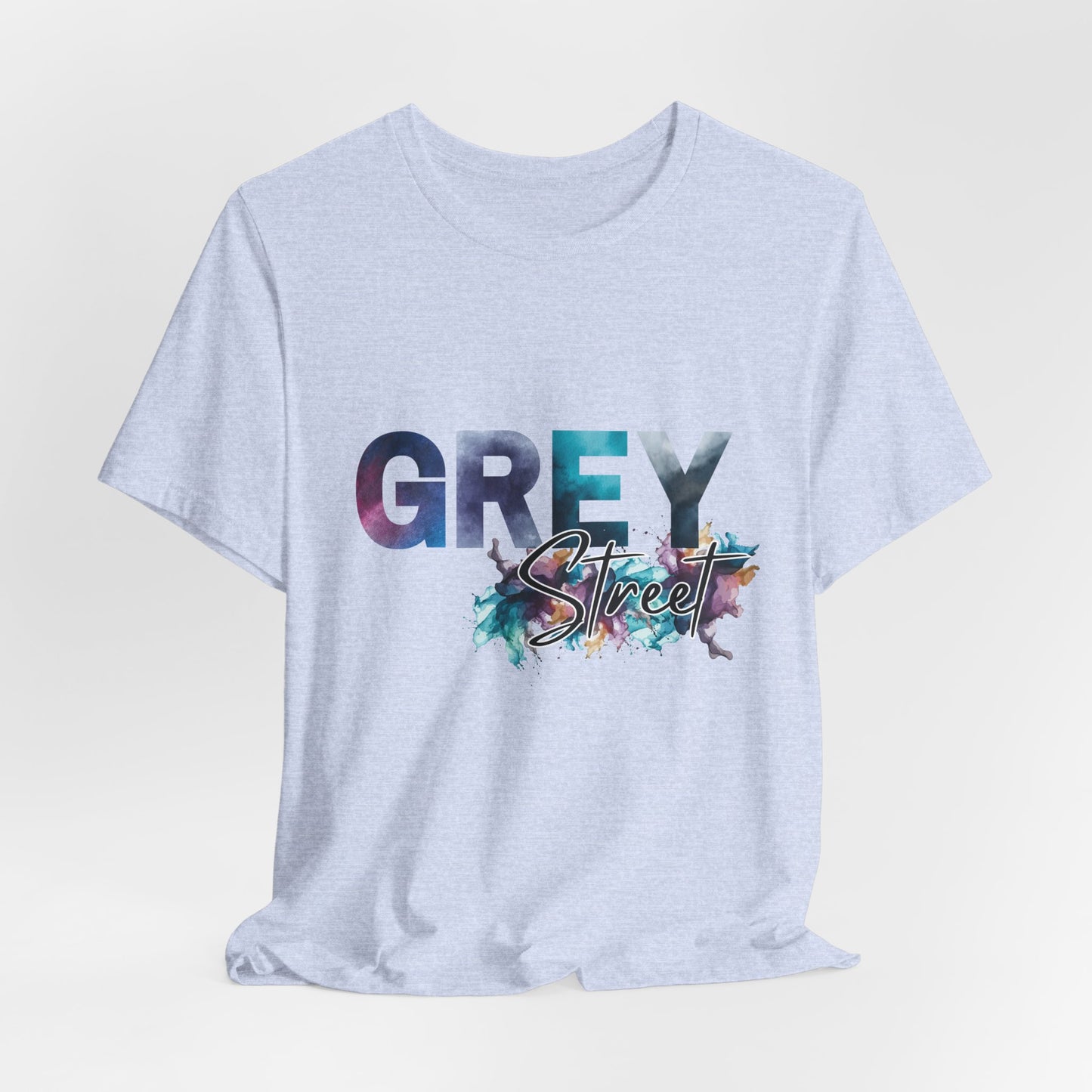 Grey Street Unisex Soft Jersey Tee -Vibrant Muted Colors captivates the vibe of Grey Street