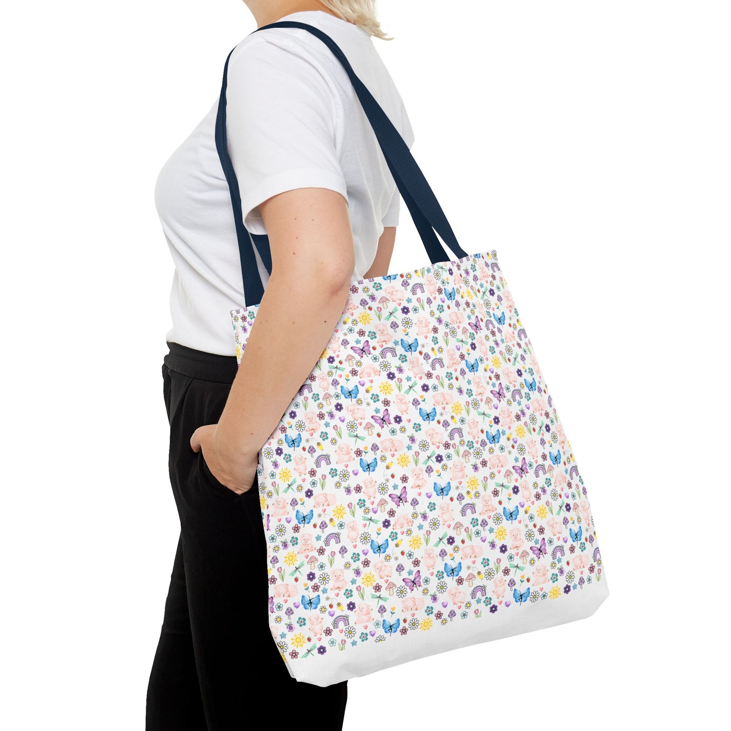 Cute Floral Pig Tote Bag - Don't Burn the Day