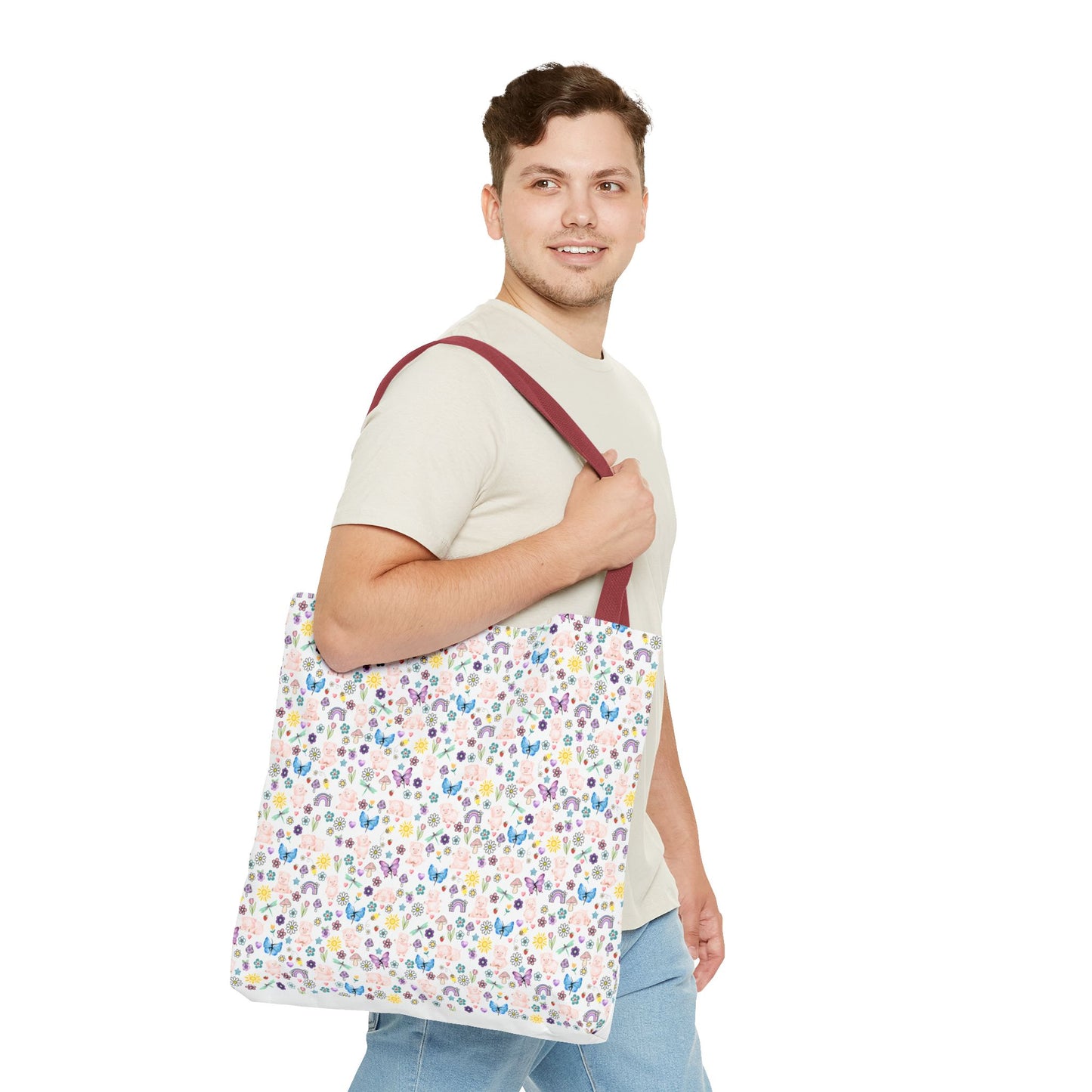 Cute Floral Pig Tote Bag - Don't Burn the Day