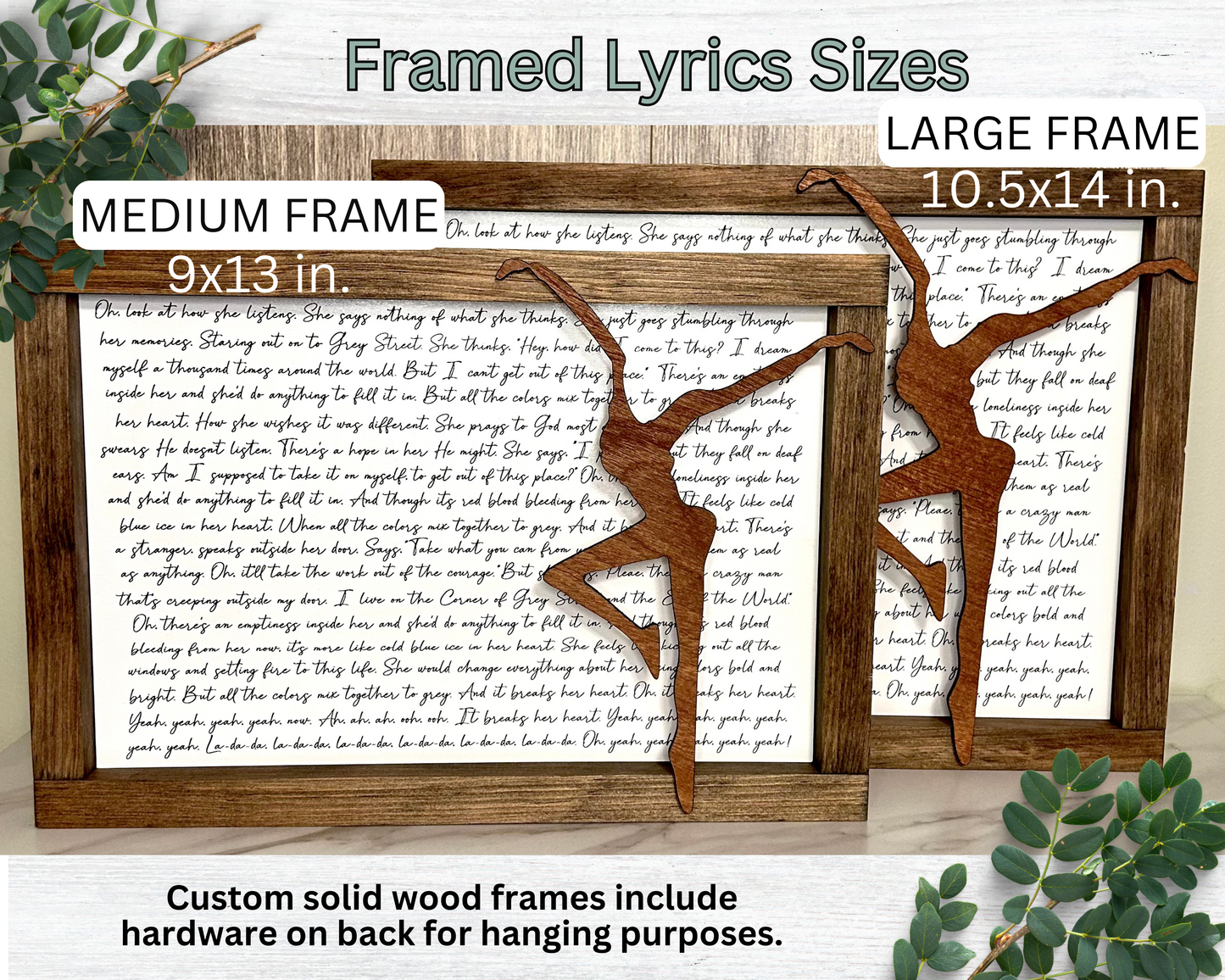 Engraved Full Lyrics Framed Wall Art