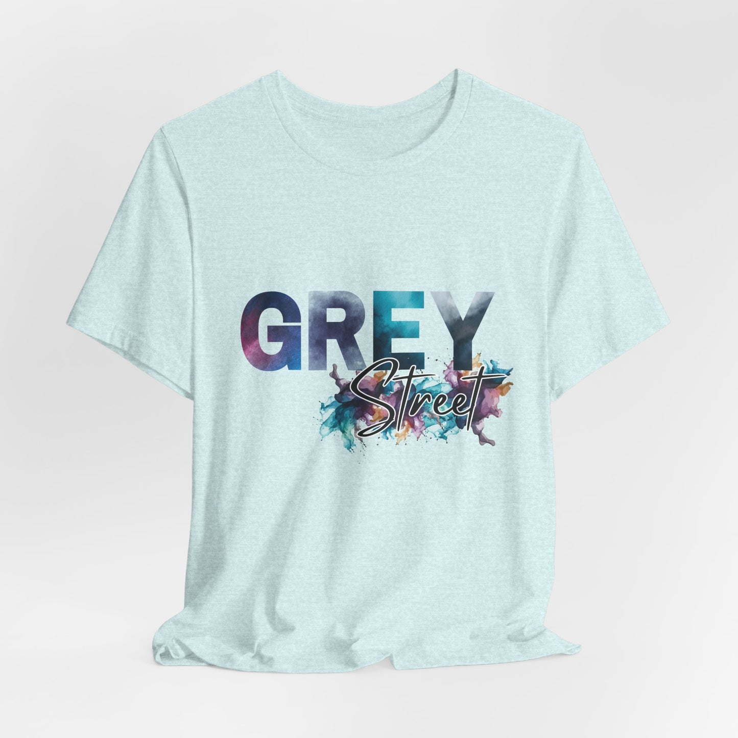 Grey Street Unisex Soft Jersey Tee -Vibrant Muted Colors captivates the vibe of Grey Street