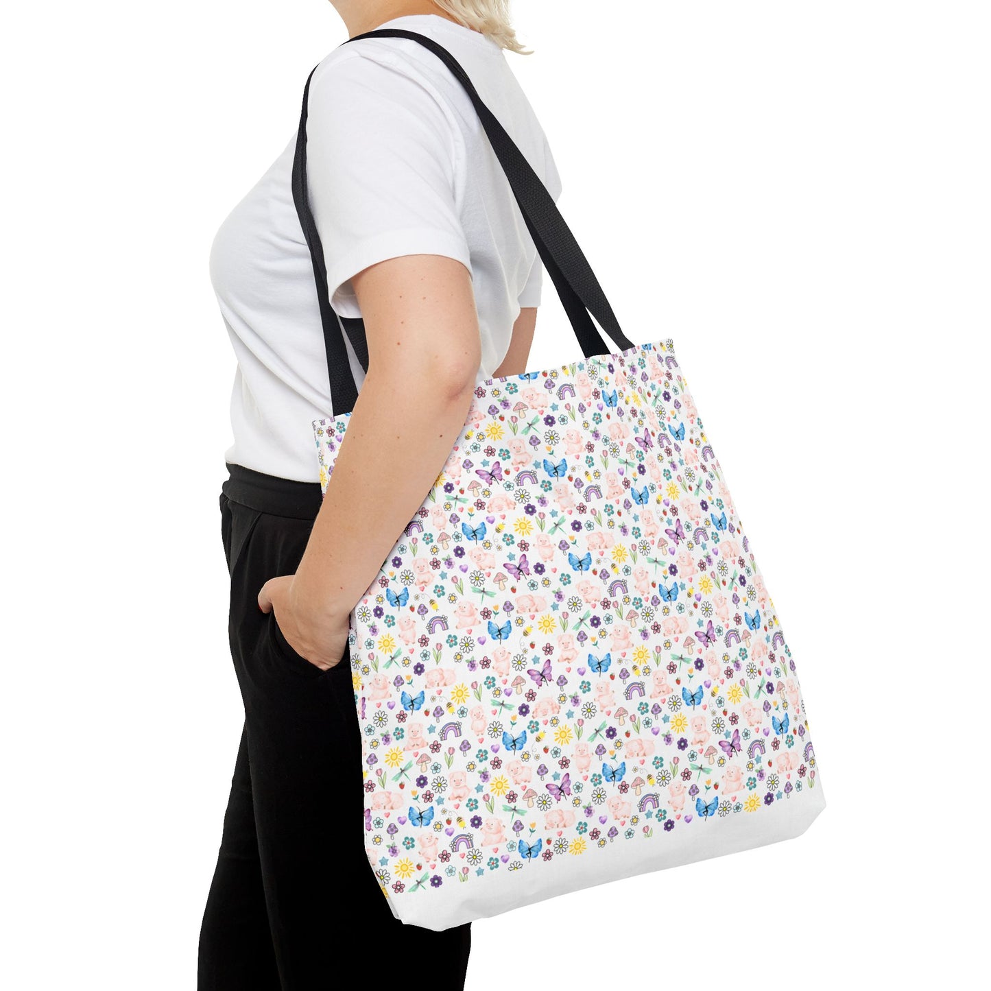 Cute Floral Pig Tote Bag - Don't Burn the Day