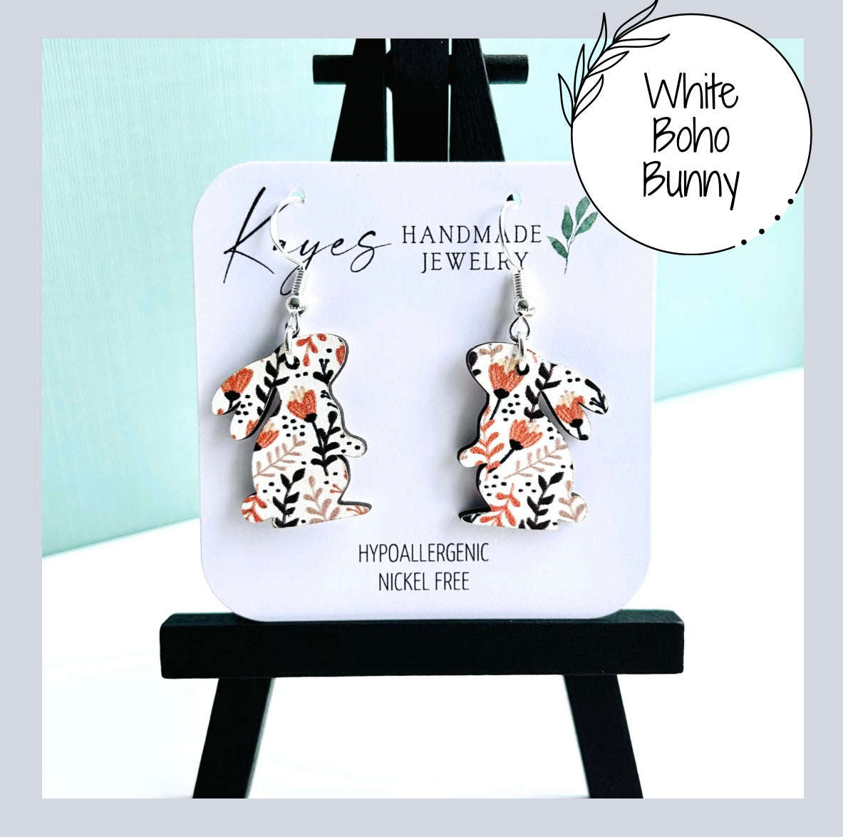 Floral Bunny Dangles