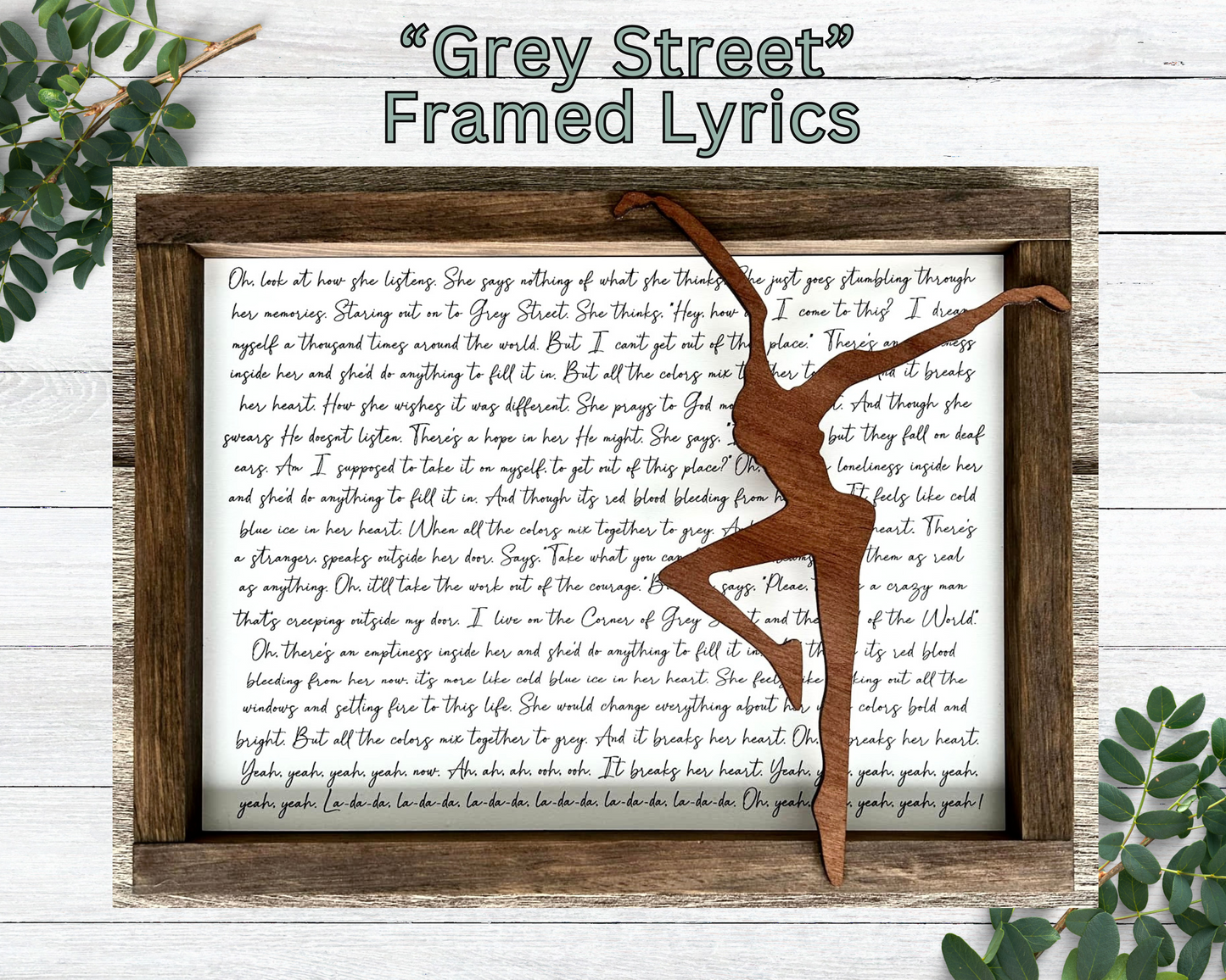 Engraved Full Lyrics Framed Wall Art