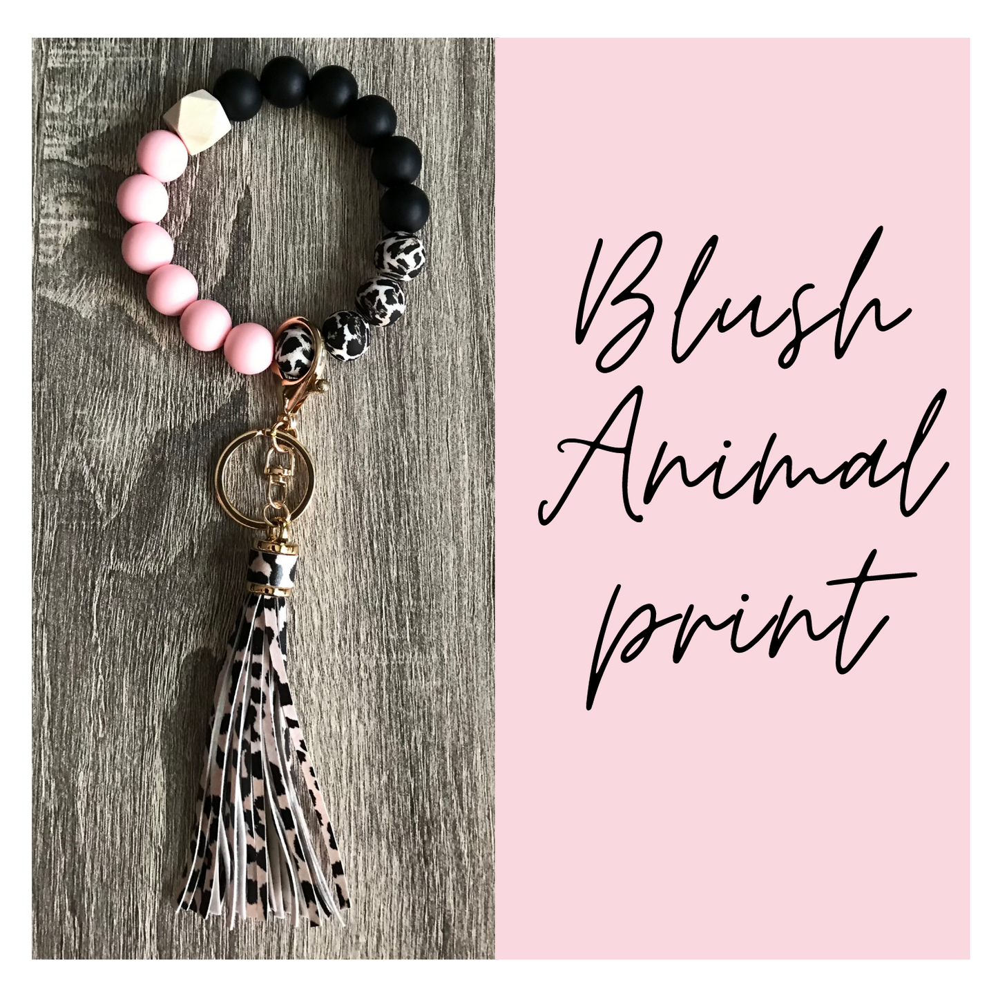 Silicone Beads Wristlet Keychain
