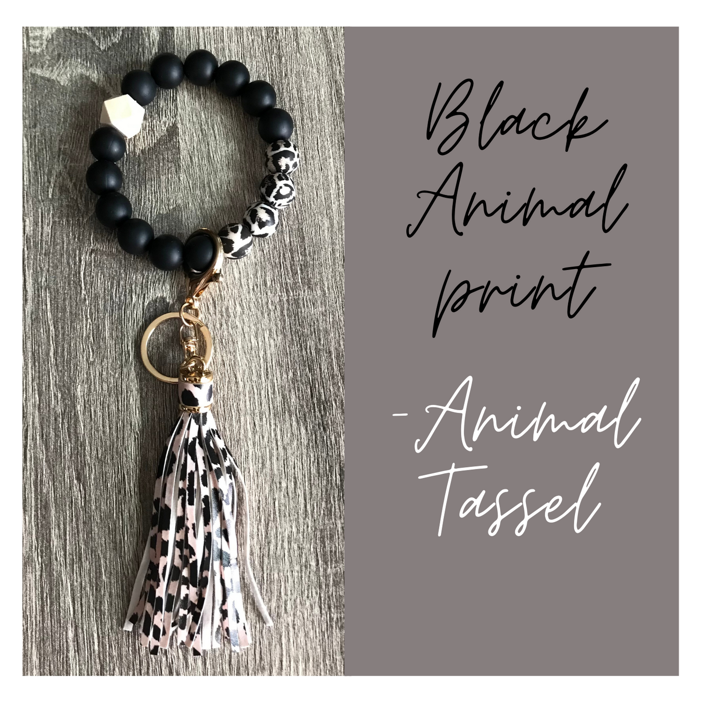 Silicone Beads Wristlet Keychain