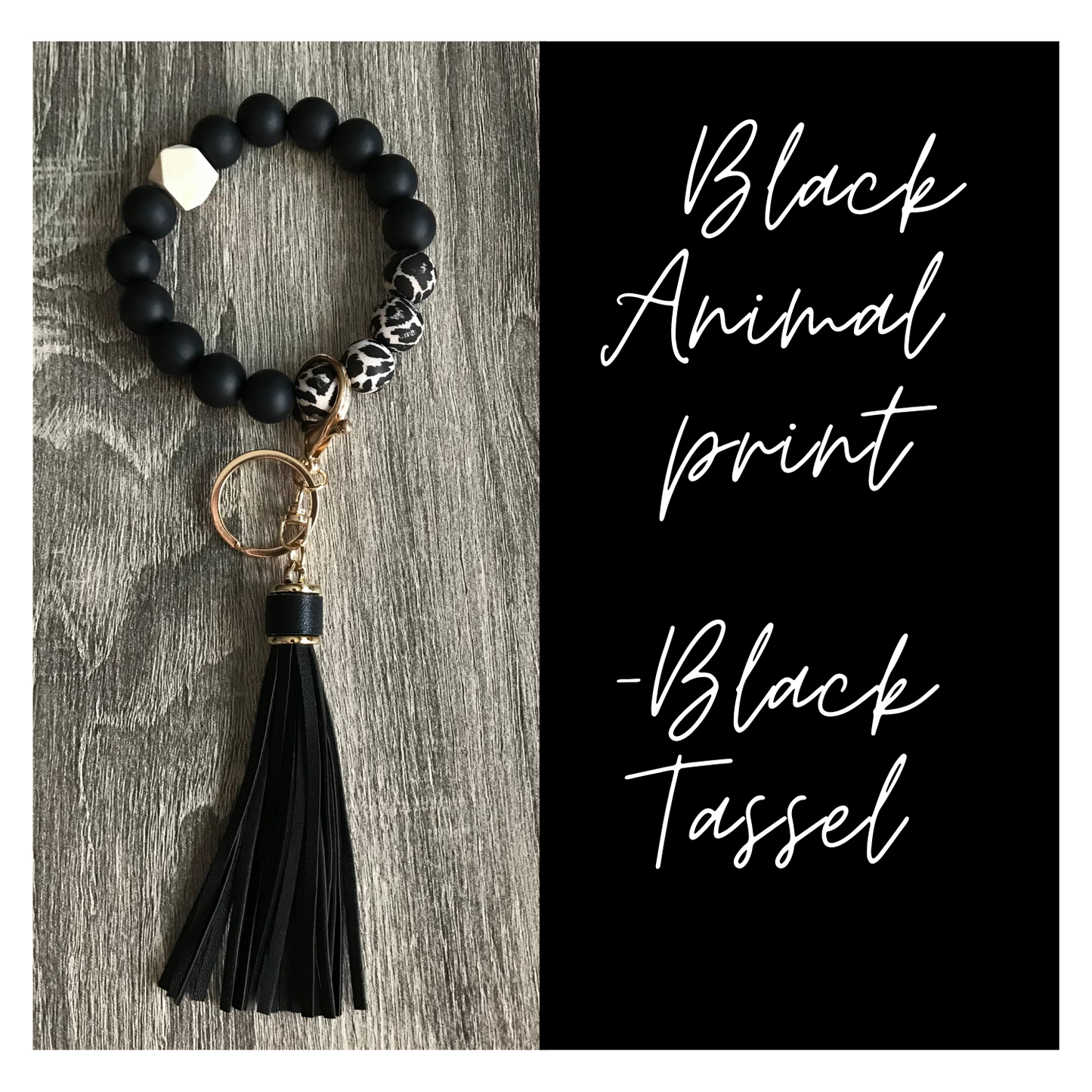Silicone Beads Wristlet Keychain