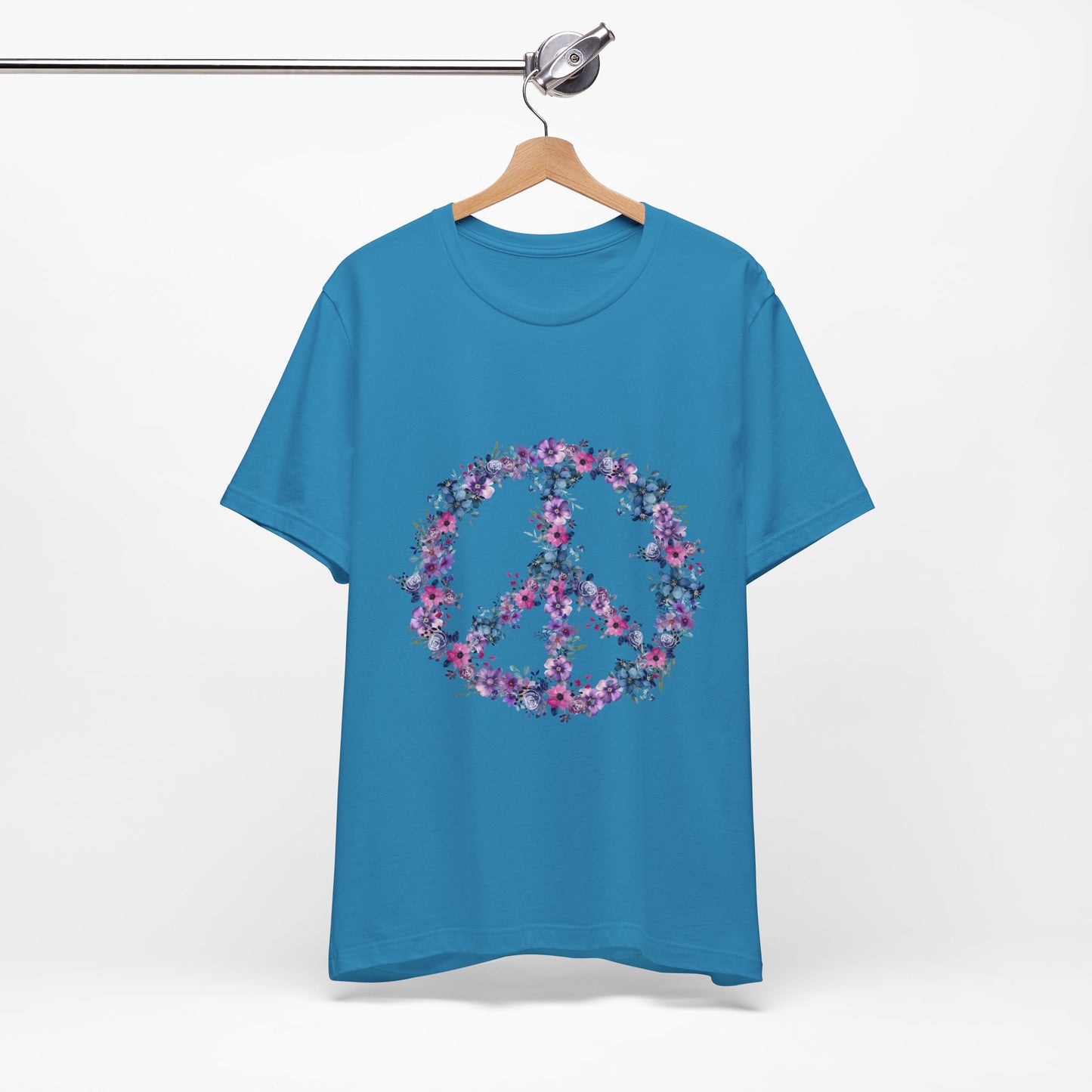Floral Peace Sign  Unisex Comfort Soft Jersey Tee