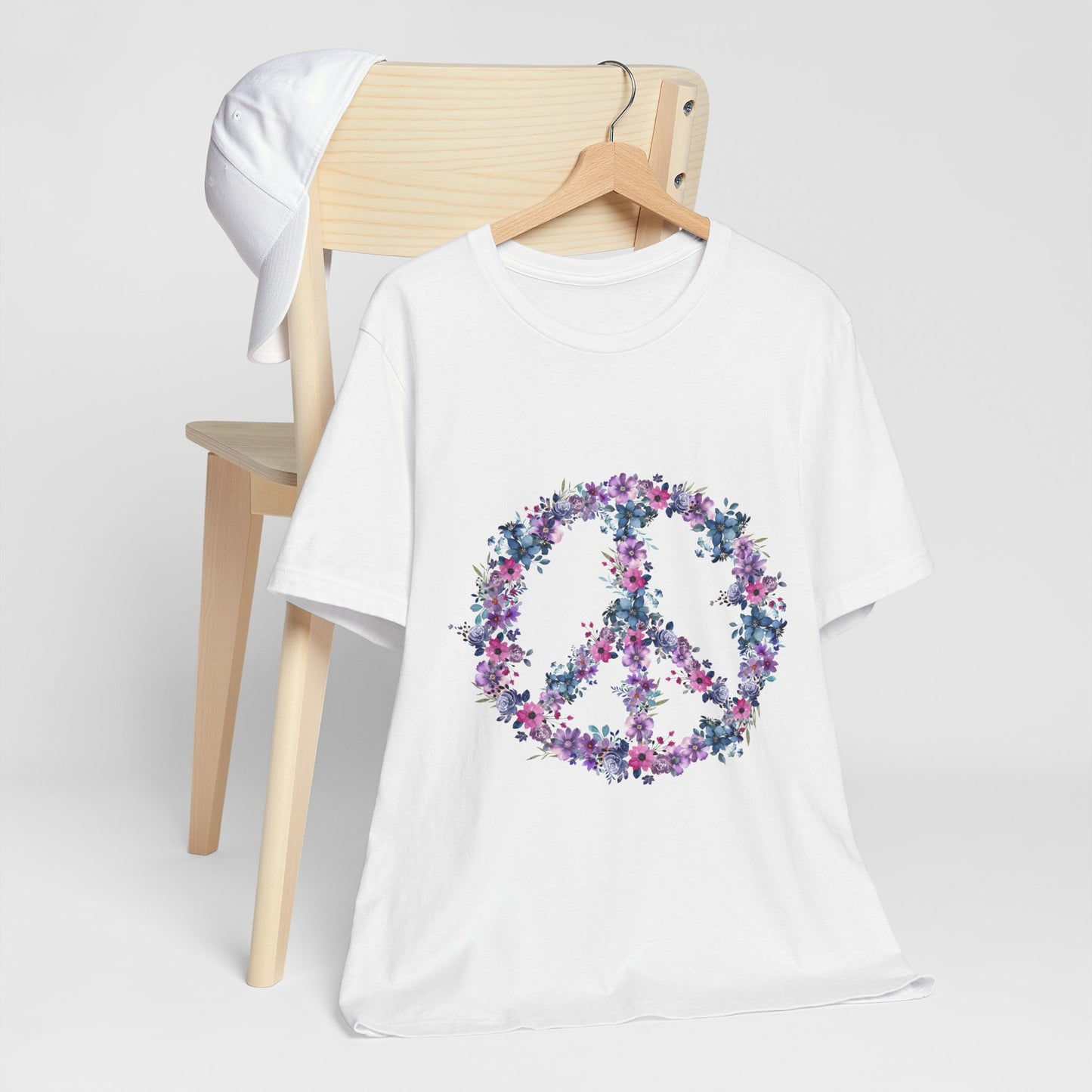 Floral Peace Sign  Unisex Comfort Soft Jersey Tee