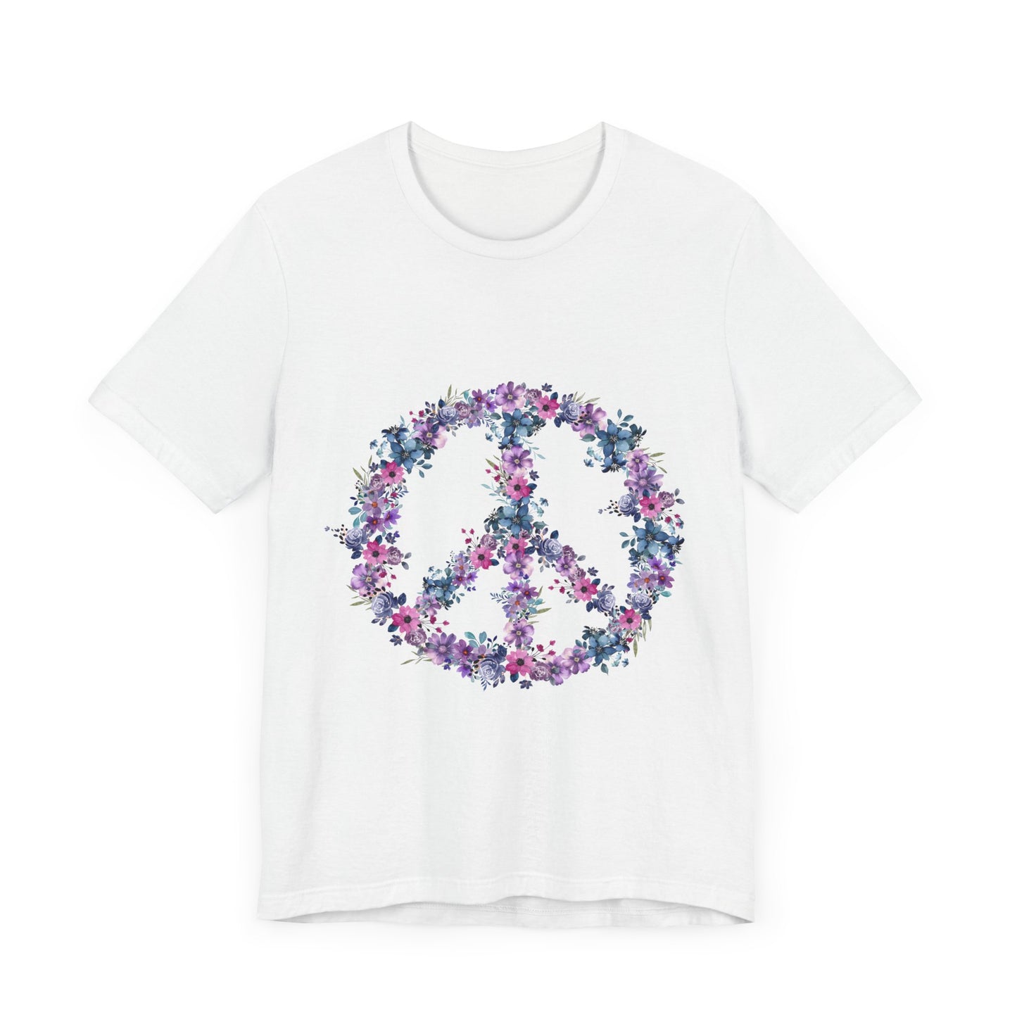 Floral Peace Sign  Unisex Comfort Soft Jersey Tee