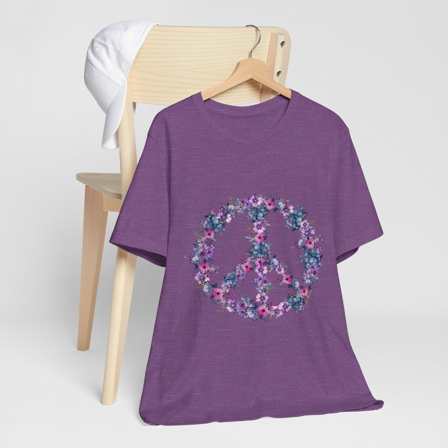 Floral Peace Sign  Unisex Comfort Soft Jersey Tee