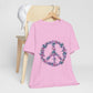 Floral Peace Sign  Unisex Comfort Soft Jersey Tee